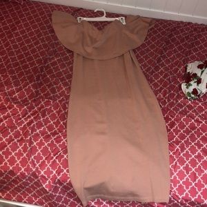 Off the shoulder midi